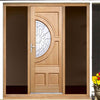 Empress Exterior Oak Door and Frame Set - Zinc Double Glazing - Two Unglazed Side Screens, From LPD Joinery