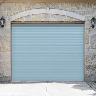 Image: Gliderol Electric Insulated Roller Garage Door from 1900 to 1994mm Wide - Duck Egg Blue