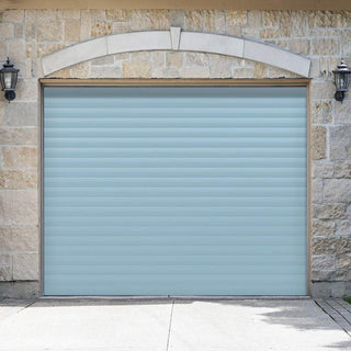 Image: Gliderol Electric Insulated Roller Garage Door from 1900 to 1994mm Wide - Duck Egg Blue
