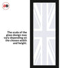 Artisan Solid Wood Internal Door - Union Jack Flag 6mm Clear Glass - Obscure Printed Design - Eco-Urban® 6 Premium Primed Colour Choices