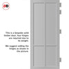 Bronx 4 Panel Solid Wood Internal Door Pair UK Made DD6315  - Eco-Urban® Mist Grey Premium Primed