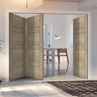 Image: Three Folding Doors & Frame Kit - Edmonton Light Grey 2+1 - Prefinished
