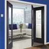 Three Folding Doors & Frame Kit - Eindhoven Black Primed 2+1 - Clear Glass - Unfinished
