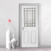 White PVC eldon door with grained faces victorian style toughened glass