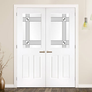 Image: Eldon Grained PVC Door Pair - DecraResin 1 Style Glass