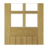 Ely Oak Double Evokit Pocket Door Detail - Clear Bevelled Glass - Unfinished