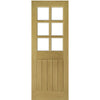 Ely oak cottage style door with bevelled safety glass