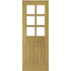 Ely Oak Double Evokit Pocket Door Detail - Clear Bevelled Glass - Unfinished