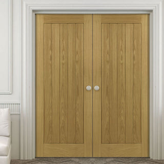Image: Ely Oak Door Pair - Unfinished