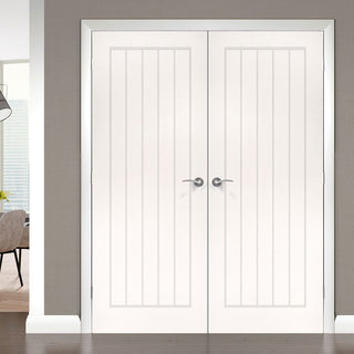 Image: Ely White Primed Door Pair