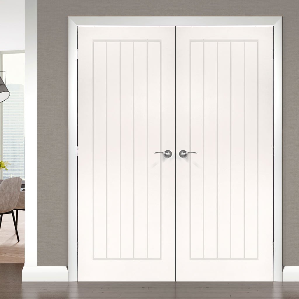 Bespoke Ely White Primed Internal Door Pair