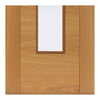 J B Kind Oak Contemporary Emral Fire Door - Clear Glass - 1/2 Hour Fire Rated - Prefinished