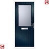 Cottage Style Escala 1 Composite Front Door Set with Obscure Glass - Shown in Blue