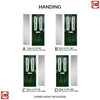 Premium Composite Front Door Set with One Side Screen - Esprit 2 Winestead Green Glass - Shown in Green