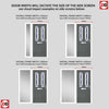 Premium Composite Front Door Set with One Side Screen - Esprit 2 Winestead Blue Glass - Shown in Mouse Grey