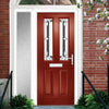 Premium Composite Front Door Set with One Side Screen - Esprit 2 Winestead Grey Glass - Shown in Red