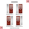 Premium Composite Front Door Set with One Side Screen - Esprit 2 Winestead Grey Glass - Shown in Red