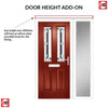 Premium Composite Front Door Set with One Side Screen - Esprit 2 Winestead Grey Glass - Shown in Red