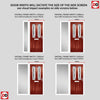 Premium Composite Front Door Set with One Side Screen - Esprit 2 Winestead Grey Glass - Shown in Red