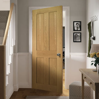 Image: Bespoke Eton Real American Oak Fire Internal Door - 1/2 Fire Rated - Unfinished