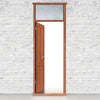 Exterior Door Frame with Transom Rail - Clear Double Glazing, Suits a Single Door, Made to Size