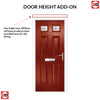 Premium Composite Front Door Set - Camarque 2 Mirage Glass - Shown in Red