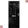 Premium Composite Front Door Set - Camarque Solid - Shown in Black