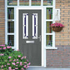 Premium Composite Front Door Set - Esprit 2 Winestead Blue Glass - Shown in Mouse Grey