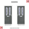 Premium Composite Front Door Set - Esprit 2 Winestead Blue Glass - Shown in Mouse Grey