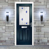 Premium Composite Front Door Set - Mulsanne 1 Kupang Blue Glass - Shown in Blue