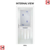 Premium Composite Front Door Set - Mulsanne 1 Kupang Blue Glass - Shown in Blue