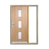 Copenhagen Oak Door and Frame Set - Frosted Double Glazing - One Unglazed Side Screen, From LPD Joinery