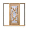 Majestic Exterior Oak Door and Frame Set - Zinc Double Glazing - Two Unglazed Side Screens, From LPD Joinery