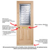 Winchester External Oak Front Door - Part Frosted Zinc Double Glazing - Warmerdoor Style