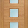 Prefinished Turin Oak Door and Frame Set - Frosted Double Glazing