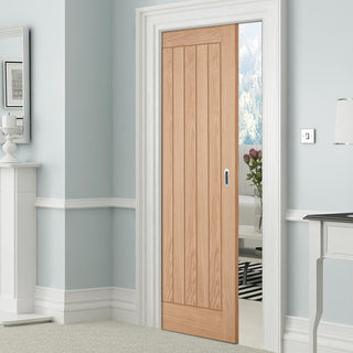 Image: Belize Oak Evokit Pocket Fire Door - 30 Minute Fire Rated - Prefinished