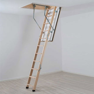 Image: Dolle Wooden Loft Ladder - REI Fire Rated - Insulated Door, Max Ceiling Height 2810mm