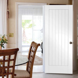 Image: Fire Proof Suffolk Fire Door - 1/2 Hour Fire Rated - White Primed
