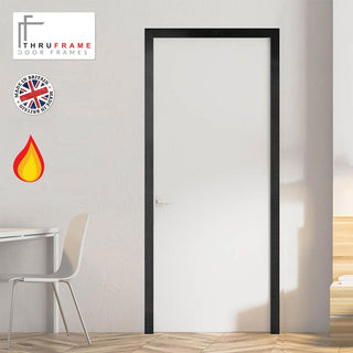 Image: Thruframe Single Fire Door Frame Kit in Black Primed MDF - Suits 30 Minute Fire Doors