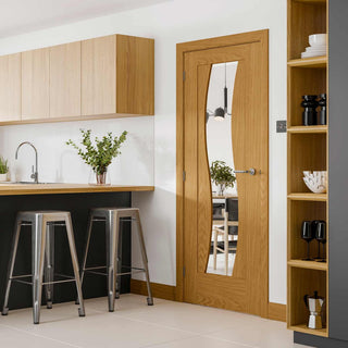 Image: Florence oak veneer new style modern interior door from UK