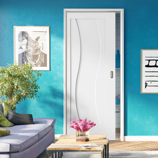 Image: Florence White Evokit Pocket Fire Door - 1/2 Hour Fire Rated - Prefinished