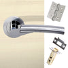 Florida Status Lever on Round Rose - Satin Chrome - Polished Chrome Handle Pack