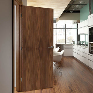 Image: Bespoke Fire Door - Flush American Black Walnut Veneer - 30 Minute Fire Rated - Prefinished