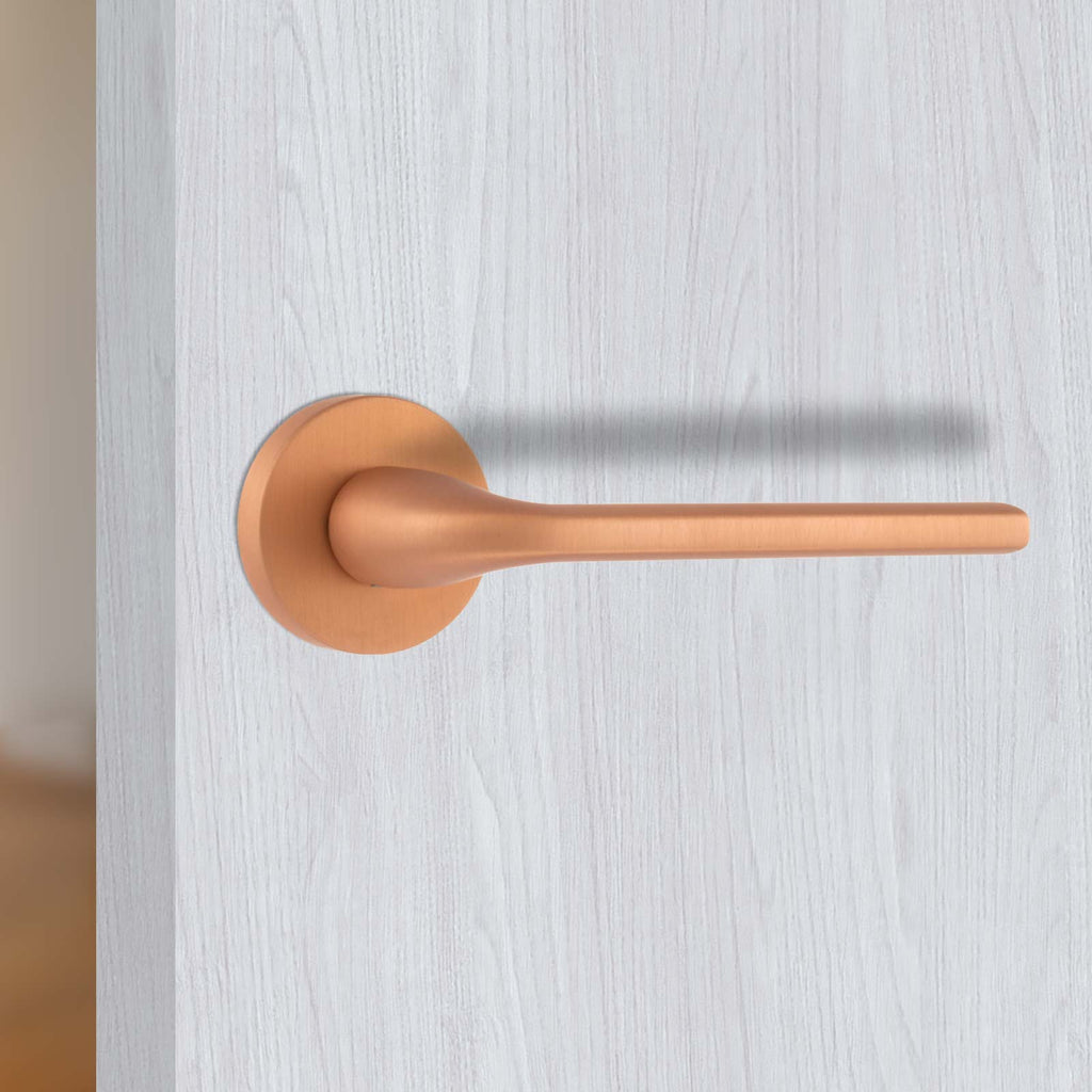 Forme Milly Designer Lever on Round Rose - Urban Satin Copper