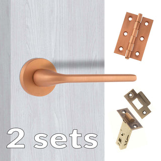 Image: Two Pack Forme Milly Designer Lever on Round Rose - Urban Satin Copper
