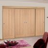 Four Sliding Maximal Wardrobe Doors & Frame Kit - Belize Oak Door - Prefinished