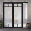 Room Divider - Handmade Eco-Urban® Sydney Door Pair DD6417F - Frosted Glass - Premium Primed - Colour & Size Options