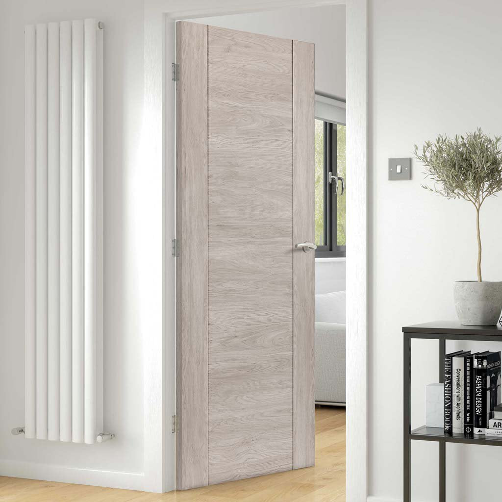 J B Kind Laminates Alabama Fumo Smoky Grey Coloured Fire Door - 1/2 Hour Fire Rated - Prefinished