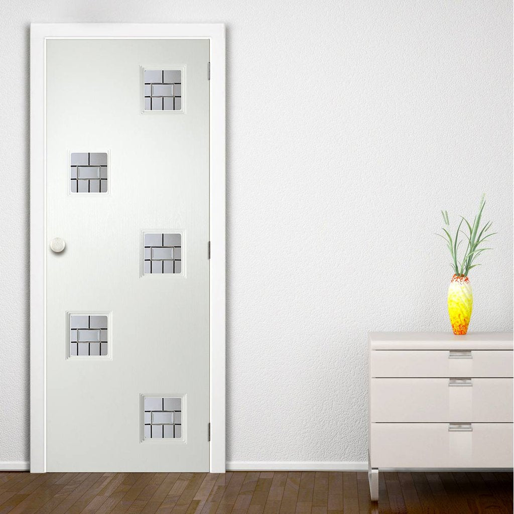 White PVC contemporary internal door charlotte prairie g