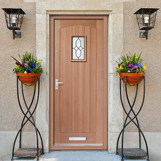 Image: Cottage External Hardwood Wooden Front Door - Bevelled Tri Glazed
